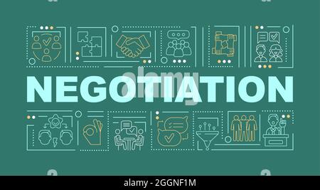 Negotiation word green concepts banners Stock Vector