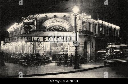 La Rotonde, Boulevard du Montparnasse. Museum: PRIVATE COLLECTION. Author: ANONYMOUS. Stock Photo