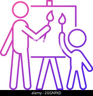 Painting with parent gradient linear vector icon Stock Vector