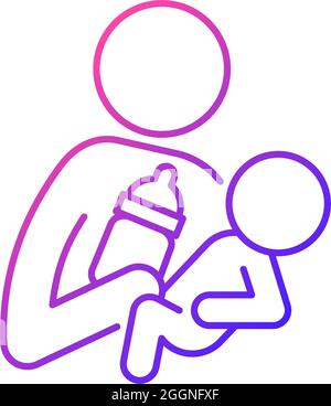 Bottle feeding gradient linear vector icon Stock Vector