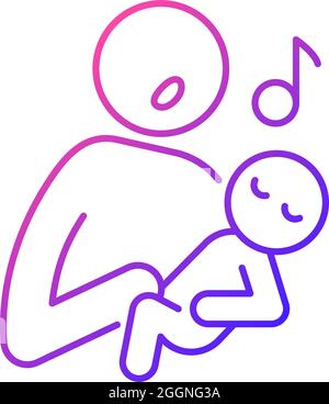 Singing to baby gradient linear vector icon Stock Vector