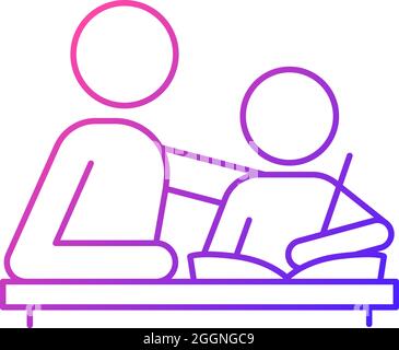 Helping with homework gradient linear vector icon Stock Vector