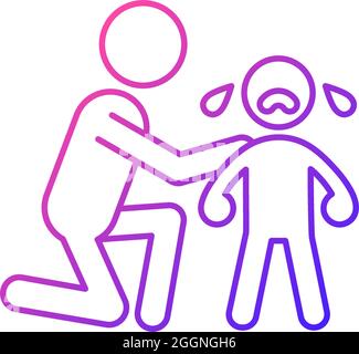 Kid crying simple vector line icon. Symbol, pictogram, sign isolated on ...