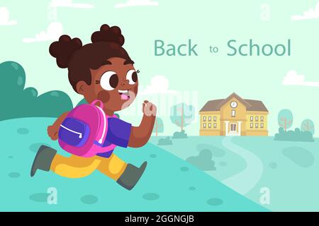 Cartoon back to school background Vector illustration. Stock Vector