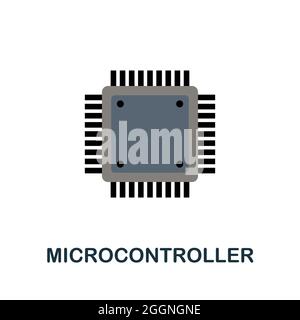 Microcontroller flat icon. Colored sign from robotics engineering collection. Creative Microcontroller icon illustration for web design, infographics Stock Vector