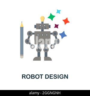 Robotics Engineering flat icon. Colored sign from collection. Creative ...