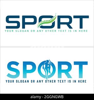 Spine orthopedics sport logo design Stock Vector