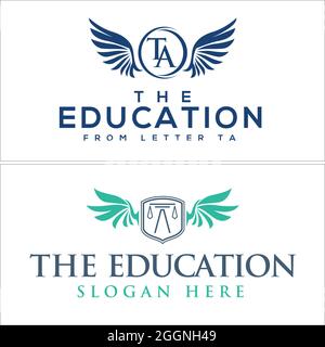 Education academy justice logo design Stock Vector