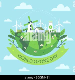 World ozone day illustration Vector illustration. Stock Vector