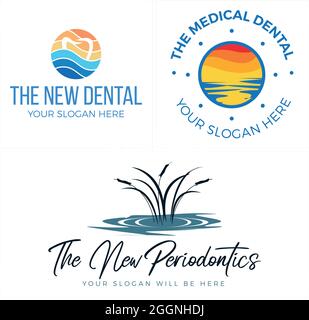 Medical clinic dental tooth logo design  Stock Vector
