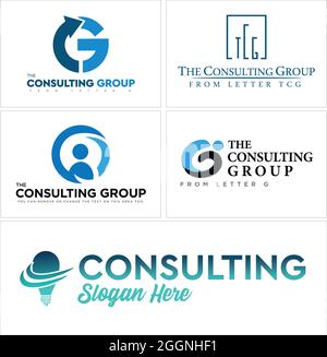 Business consulting group with initial G people logo design Stock Vector