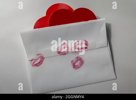 Love letter is sealed with kisses Stock Photo