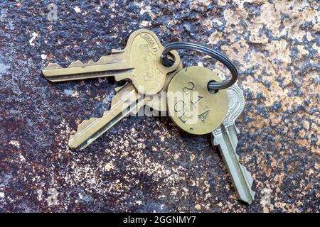 Vintage Keys on a Split Ring Stock Photo - Alamy