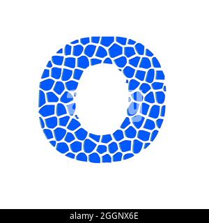 Alphabet capital letter O blue 3D abstract texture beautiful white background Stock Photo