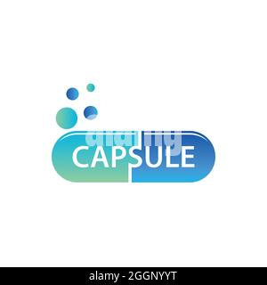 Capsule logo nutrition nature vector image. Capsule logo nutrition nature icon symbol Stock Vector