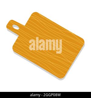Empty wooden cutting board icolated on white. Vector illustration. Stock Vector
