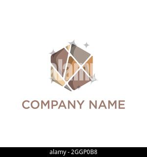 Natural stone cleaning and maintenance logo design vector. Natural stone industry logo vector image Stock Vector