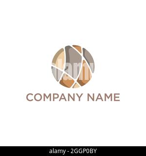 Natural stone cleaning and maintenance logo design vector. Natural stone industry logo vector image Stock Vector