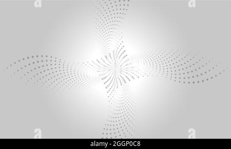 Abstract digital gray and white bacground with flowing particles. Wave particle abstract digital technology concept background. Vector illustration. Stock Vector