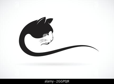 Vector image of a cat face design on white background, Vector cat head for your design. Stock Vector