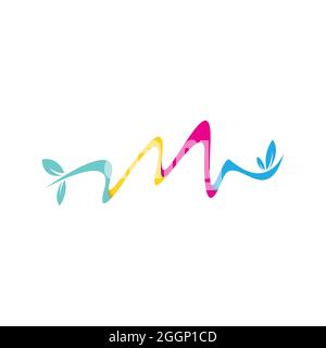 Colorful abstract nature wave logo design. Abstract colorful nature logo design concept vector image Stock Vector