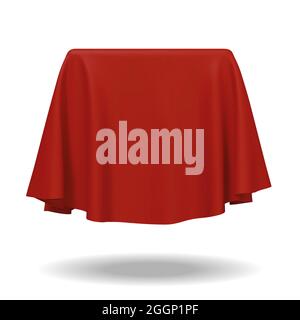 Red fabric covering a blank template vector illustration Stock Vector