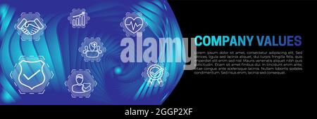 Company Values Modern Banner Background Vector Stock Vector