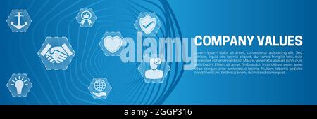 Company Values Abstract Modern Banner Background Vector Stock Vector