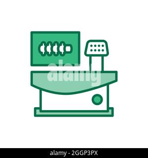 Bone densitometry color line icon. Medical device. Outline pictogram for web page, mobile app, promo Stock Vector
