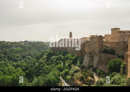 Pitigliano city on the cliff, Italy Stock Photo