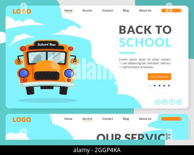 Back To School Landing Page Design Template Stock Vector