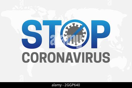 Stop Coronavirus Covid-19 Background Illustration with Corona Virus Stock Vector