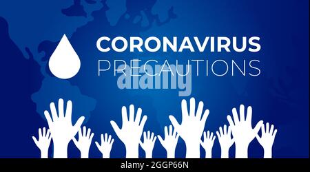 Coronavirus Precautions Wash Hands Illustration Stock Vector