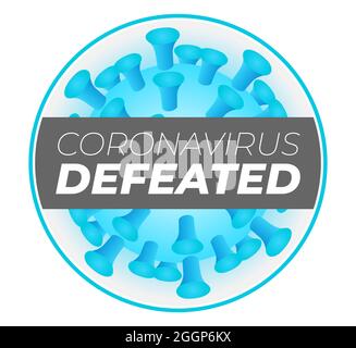 Coronavirus Defeated Illustration Sticker Badge Stock Vector
