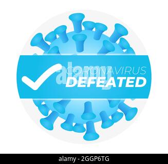 Coronavirus Defeated Illustration Sticker Badge Stock Vector