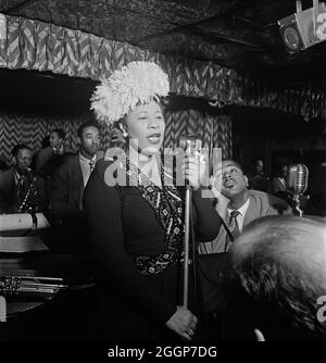 Portrait of Ella Fitzgerald, Dizzy Gillespie, Ray Brown, Milt (Milton) Jackson, and Timmie Rosenkrantz, Downbeat, New York, NY, ca Sept. Stock Photo