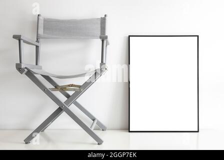 Mock up frame and directors chair. Stock Photo