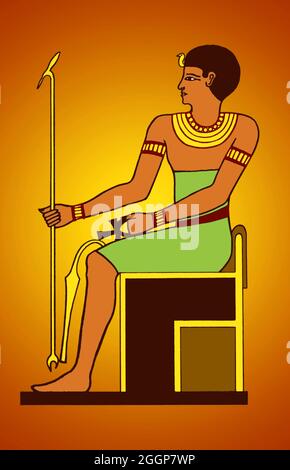 Imhotep (circa 2650-2600 BC) was an Egyptian polymath who served under the Third Dynasty king Djoser as chancellor to the pharaoh and high priest of the sun god Ra at Heliopolis. Stock Photo