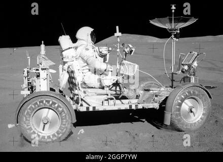 Astronaut on lunar (moon) landing mission. Elements of this image ...