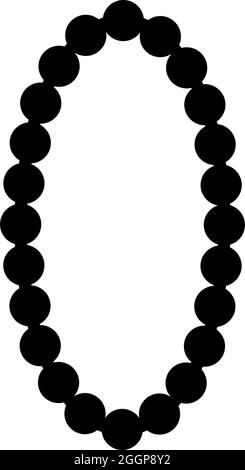 Necklace pearl Jewelry with pearl Bead Bijouterie Adornment icon black color vector illustration flat style simple image Stock Vector
