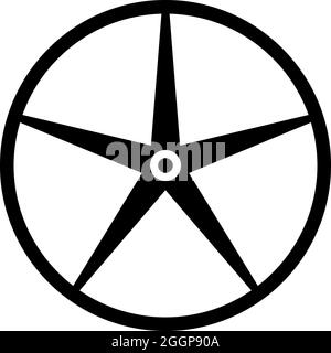 Sheave Pulley for engine washing machine Crosshead icon black color vector illustration flat style simple image Stock Vector