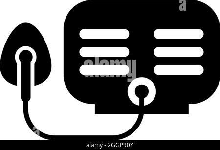 Inhaler Nebulizer Medical aerosol equipment icon black color vector illustration flat style simple image Stock Vector