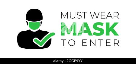 Must Wear Mask to Enter the Place Covid Coronavirus Illustration Stock Vector