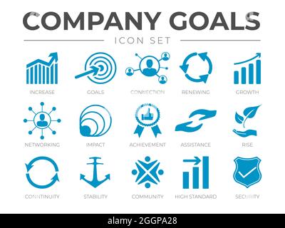 Business Goals Icon Set Stock Vector