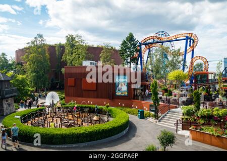 Helsinki, Finland - 23 July 2021: Water ride Hurjakuru in