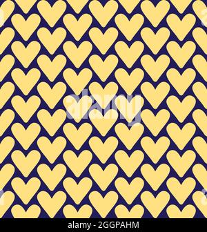 Yellow Heart Seamless Repeat Pattern Design Stock Vector