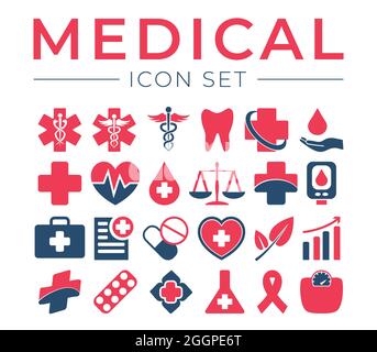 Medical Icon Set with Health Icons Stock Vector