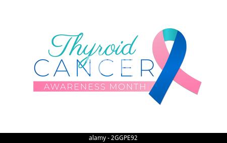 Thyroid Cancer Awareness Month Isolated Logo Icon Sign Stock Vector