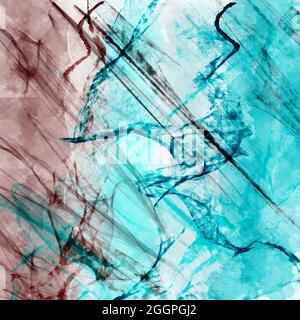 Abstract pale background with alcohol ink effect. Brown and blue colours Stock Photo