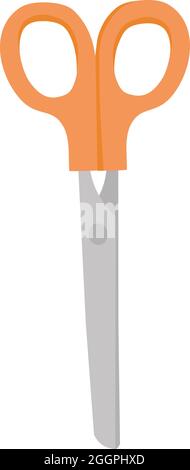 School scissors icon cartoon vector. Stationery cut Stock Vector